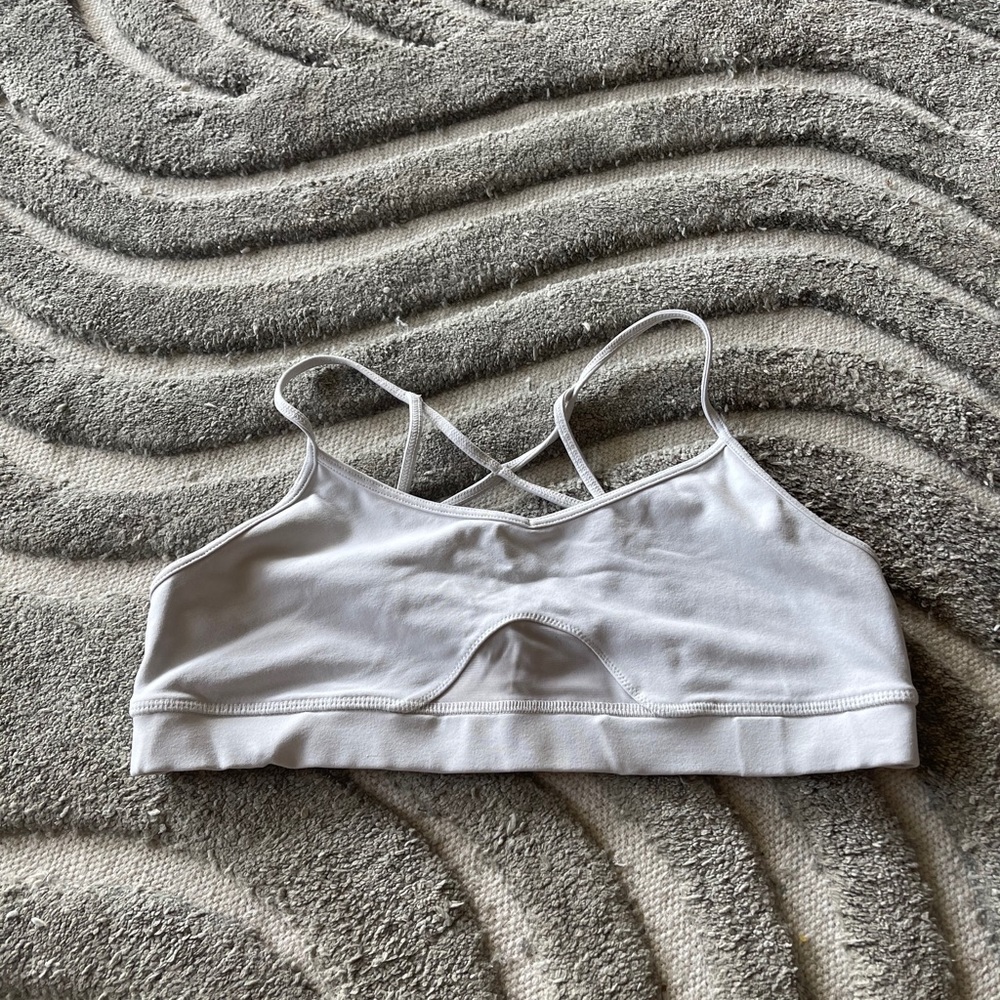Alo white sports bra